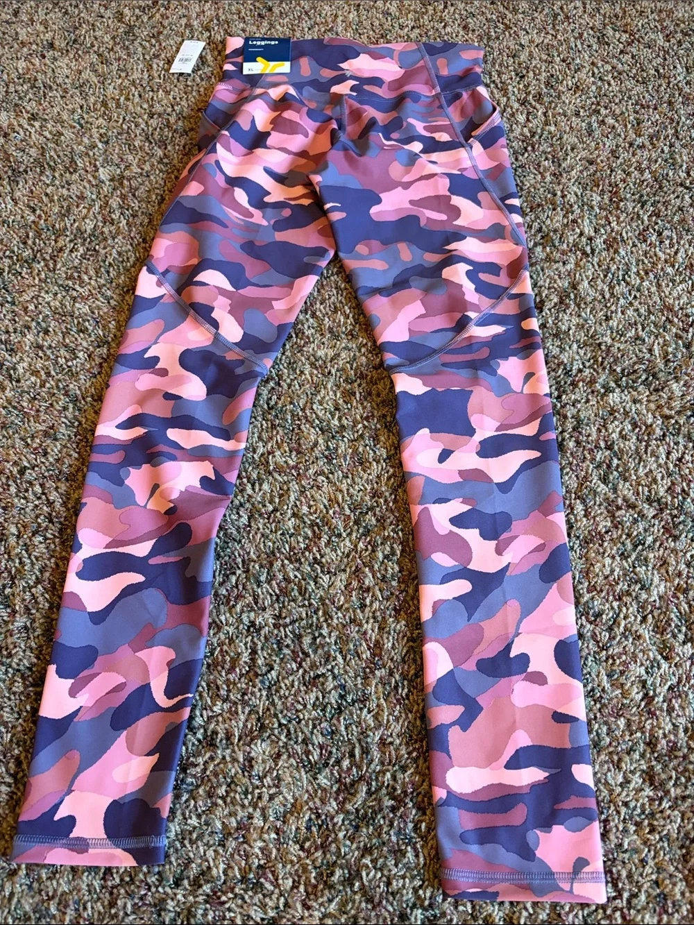 Old Navy Camo Leggings Trio in Pink, Green, and Black